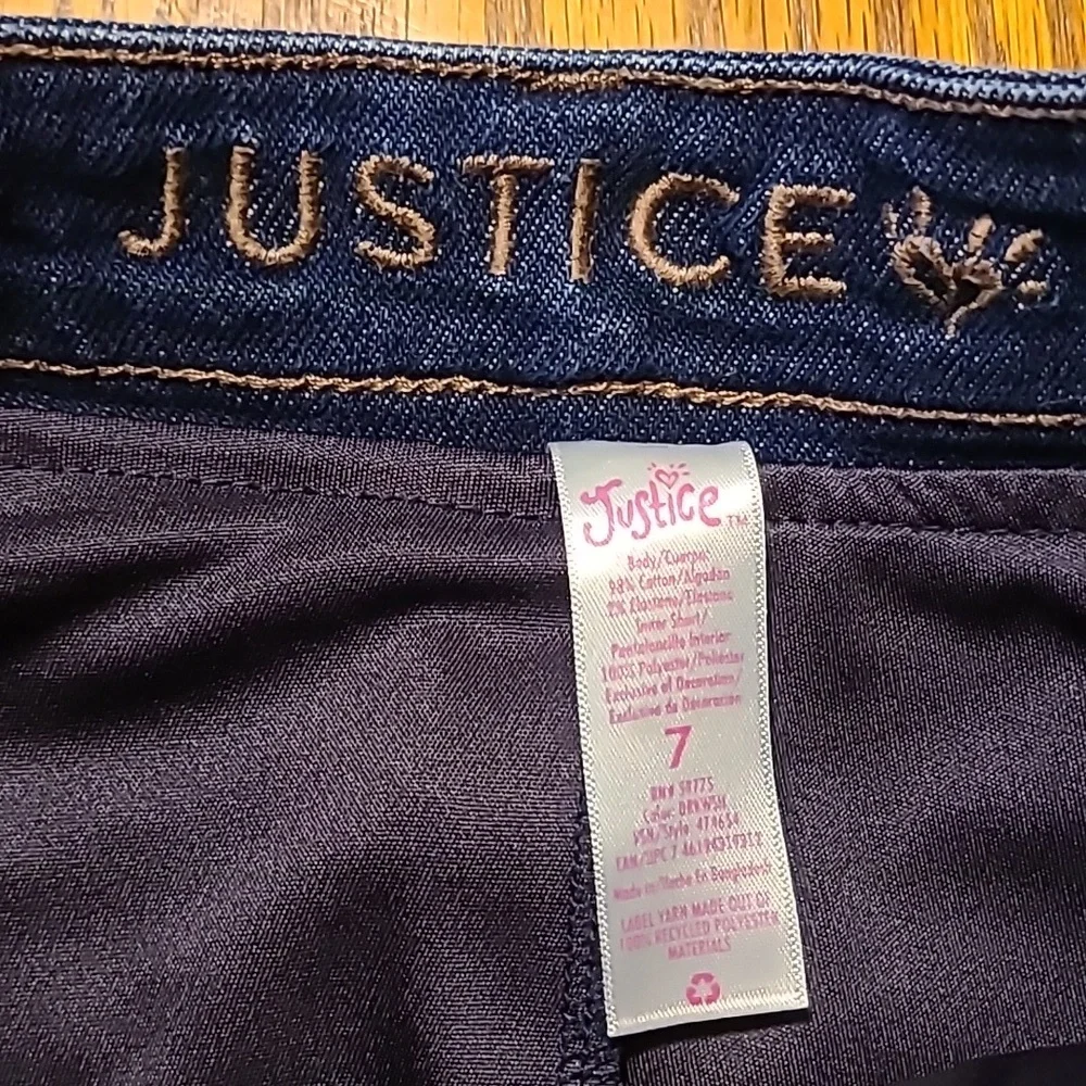 Justice Distressed High Rise Lined Denim Skirt - Girls 7